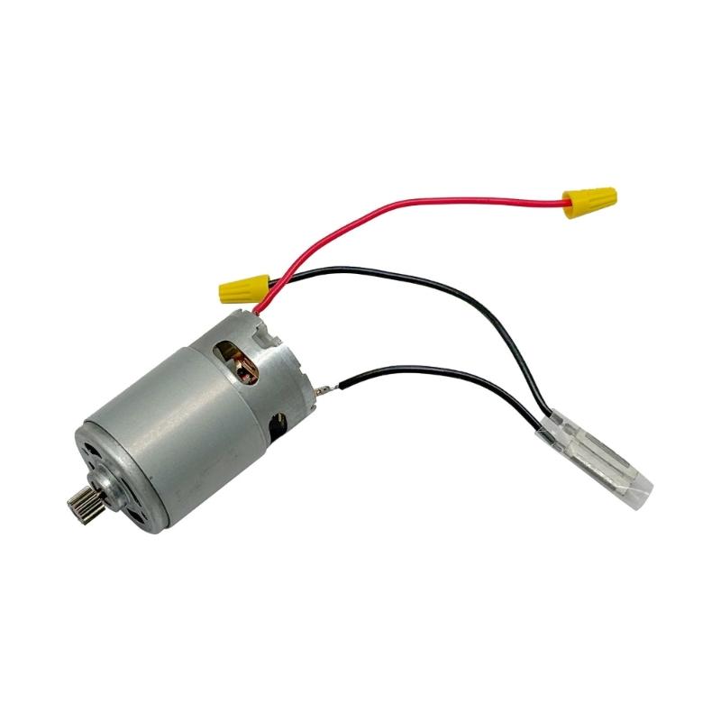 Chainsaw Repair Replacement Motor 21V 550 Type With 14-Tooth Drive Gear, Wire Connector And Metal Housing Build