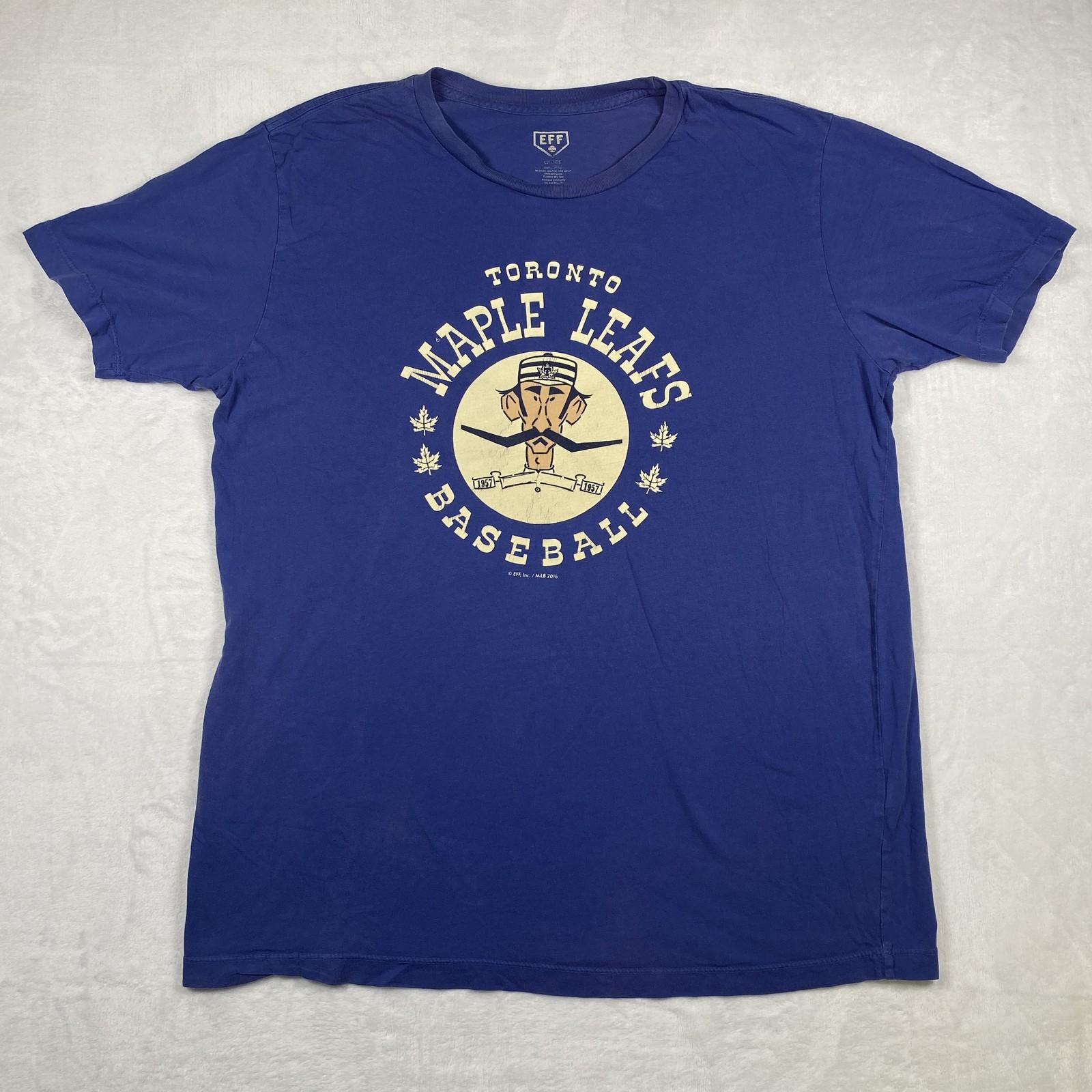 EFF Toronto Maple Leafs Baseball Men s Size Large Graphic T Shirt Blue Purple Unisex T-Shirt XXXL