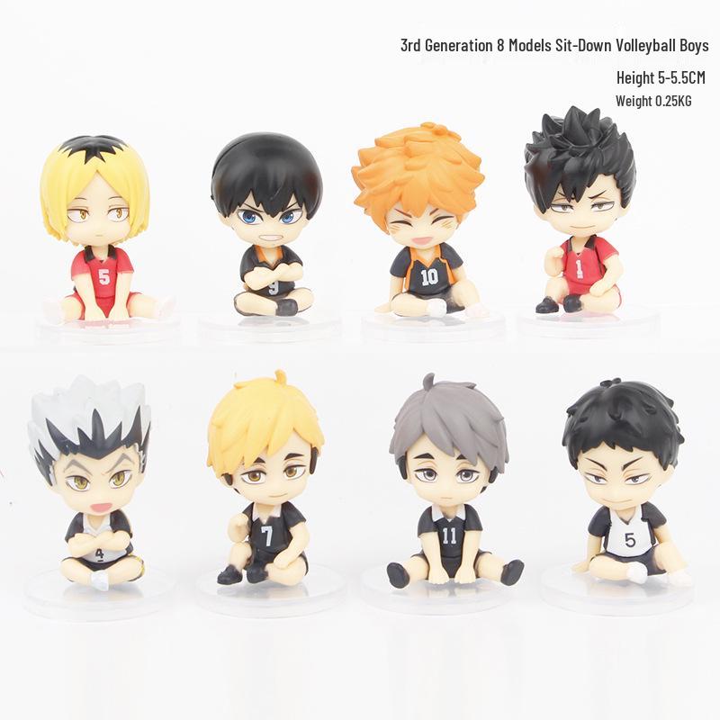 Haikyuu!! Micro-Landscape Figure Toy: Hinata Shoyo, Sugawara Koushi, and Kageyama Tobio.