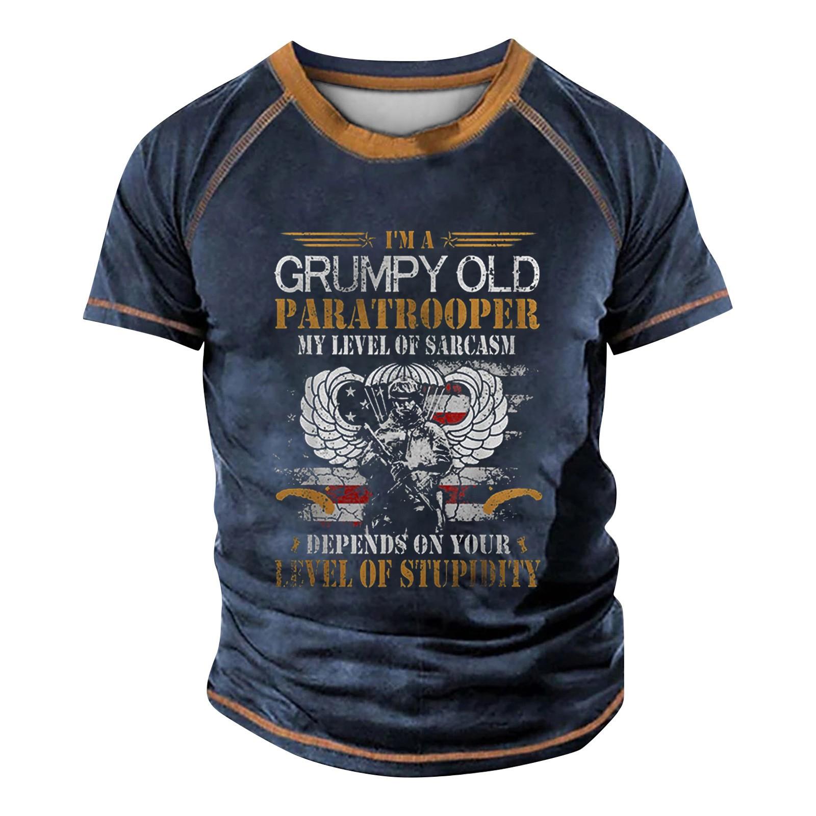 

Чоловіча футболка реглан у стилі ретро з короткими рукавами та круглим вирізом S синій