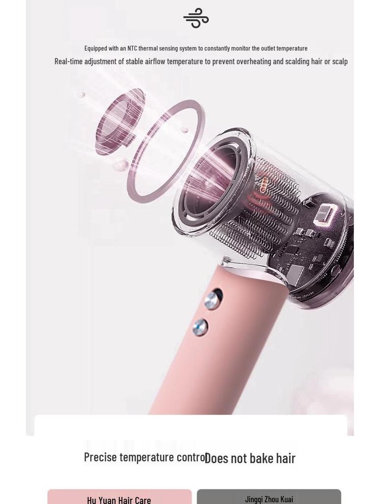 High-Speed Bladeless Hair Dryer with Negative Ions - Protect and Style Hair Faster