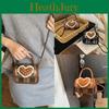 Cute Plaid Mini Crossbody Bag With Heart Lace For Kids And Teens