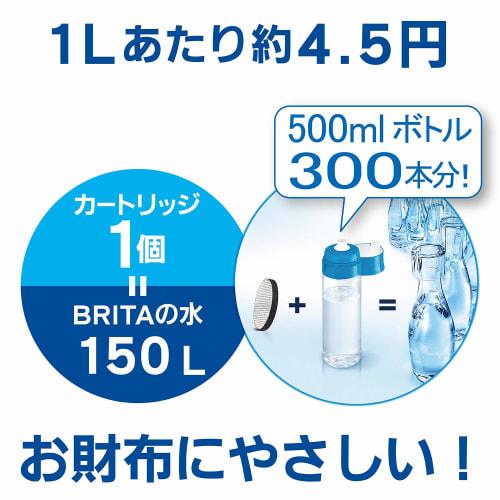 Brita 600ml Portable Direct-Drink Water Bottle with Filter, Set of 2, Includes 1 Cartridge, Fill & Go Lime [Official Japanese Product]