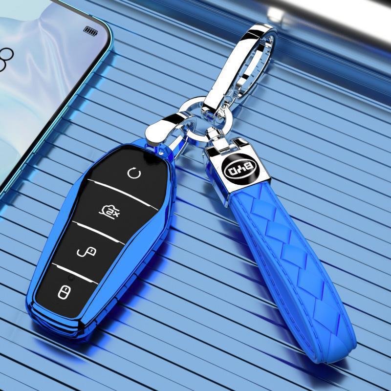 BYD Qin EV Key Cover: Full-Coverage Shell with Buckle Chain for 450 Version, New Energy Vehicles, Unisex.