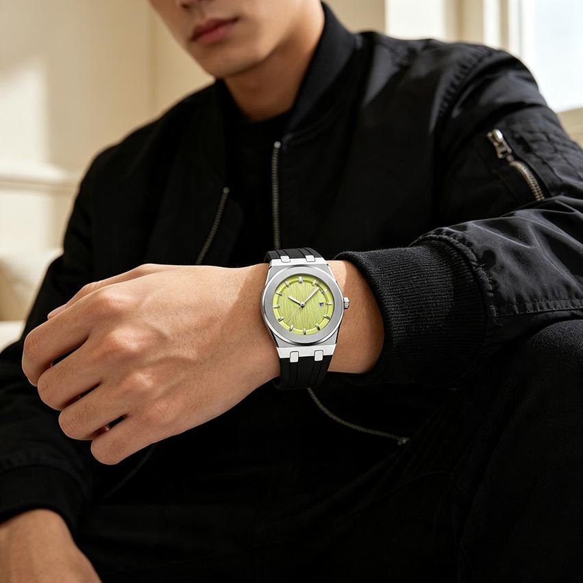 Youth Fashion Men Watch Chronograph Date Silicone Quartz Man Watch Waterproof Luminous High Quality Men's Watches Reloj