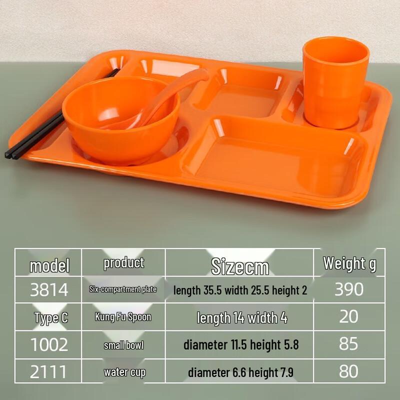 Rectangular Melamine Divided Canteen Tray