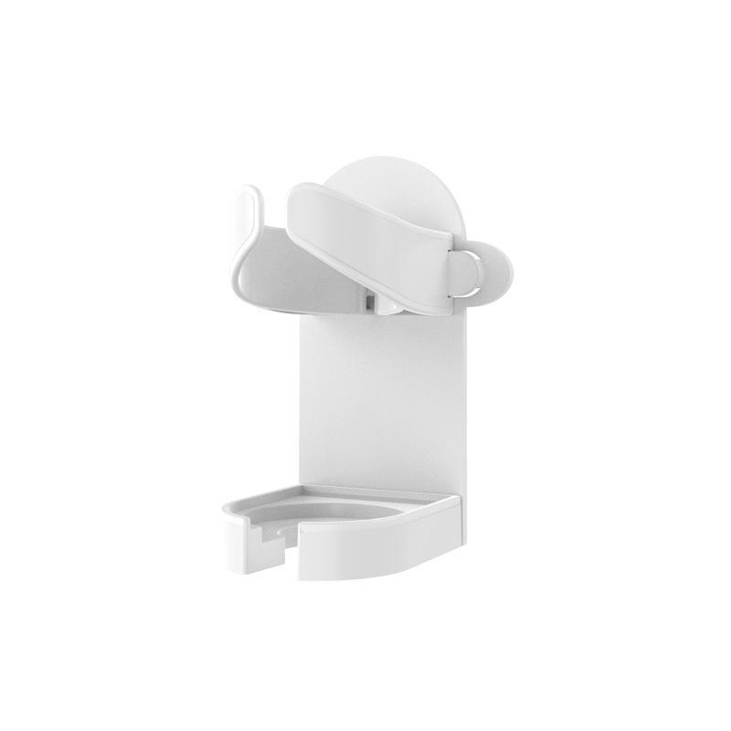 

Многофункциональная настенная стойка для фена для ванной комнаты без перфорации bracket + seamless sticker + OPP bag белый