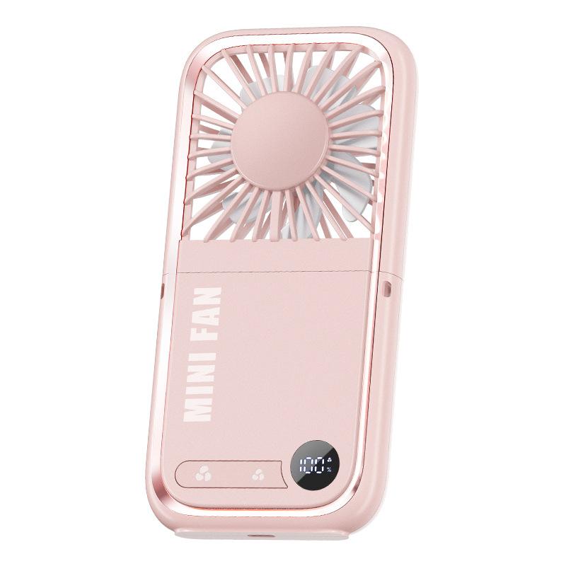 Portable Ice compress Fan Semiconductor Cooling with Power Bank LED Display Type-C Rechargeable Foldable Pocket Fan