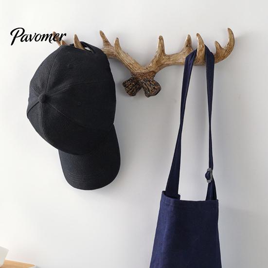 Farmhouse Wall Hook Vintage Deer Antler Hook, Rustic Mounted Heavy Retro Coat Duty Decorative Hanger for Coats Keys Bags Hats Towels Entryway