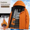 Men's Winter Thickened Hooded Down Jacket for Outdoor Cold Protection and Mountaineering.