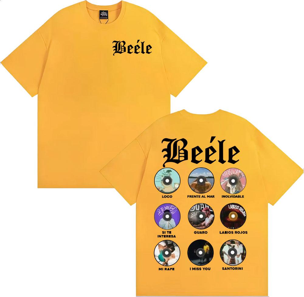 Rapper BEELE Music Album 2025 Graphic T-shirts Men's Clothing Hip Hop High Street T Shirt Unisex Cotton Casual Oversized T-shirt