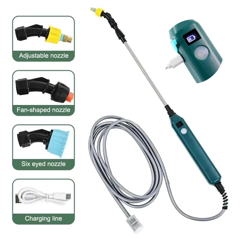 2400mAh High Pressure Electric Garden Sprayer, 3-Nozzle Portable Sprayer for Plant Watering/Irrigation Misting System