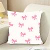 Pink Bow Cherry Cushion Cover Reversible Plush Pillow Cover For Car Sofa Bedroom Decorative Gift Pillowcase