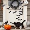 Langlebige Halloween-Fledermaus-Ornamente Wandaufkleber, Selbstklebende Zimmeraufkleber, Doppellagige Gruselige Wohnkultur-Accessoires PVC-Kunst für Mysteriöse