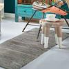 Tapis salon en cuir tressé gris taupe 60x120