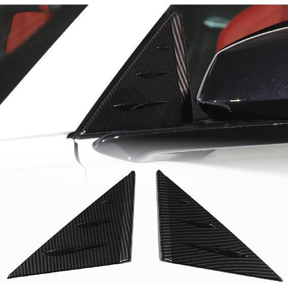 Front Window Triangle Cover Compatible with Chevrolet Corvette C8 Stingray Sports 2020 2021 2022, ABS Rearview Mirror Side Spoiler Trim Cover