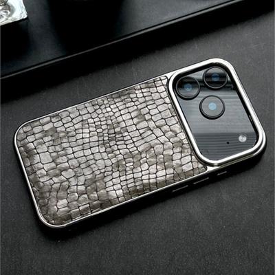 Funda con Patrón de Cocodrilo Chapada en Cuero para iPhone 17 Air 16 15 14 Plus 13 12 11 Pro Max Resistente a Golpes Suave Fresca Armadura Cubierta