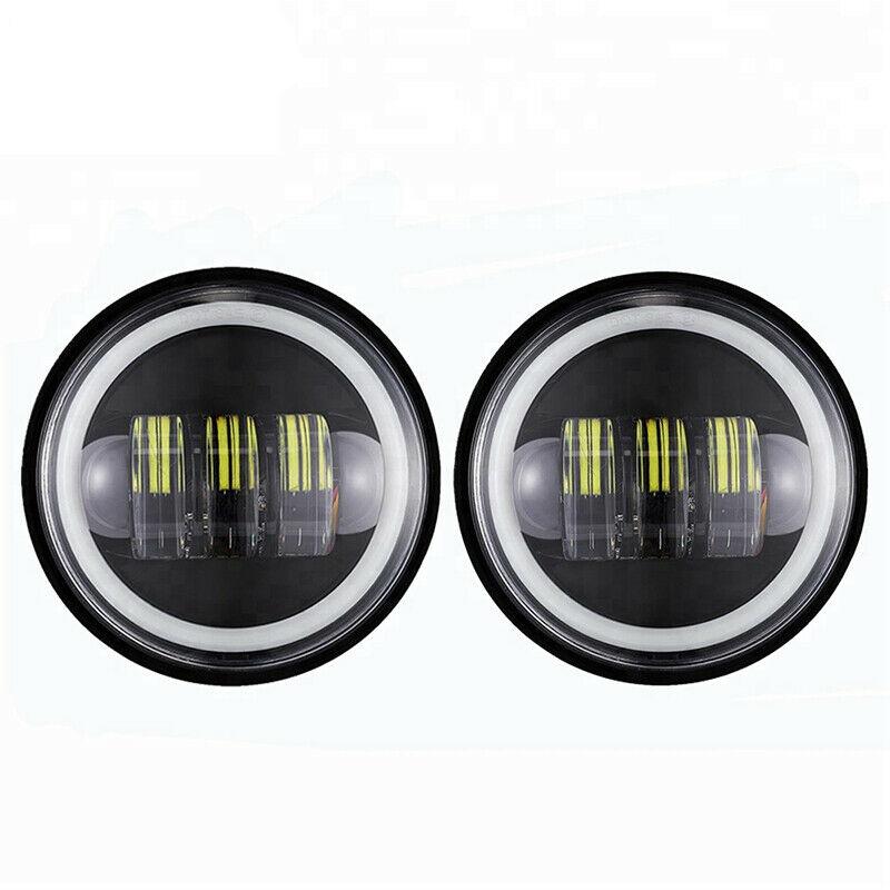 

2 шт. 4,5 дюйма мотоциклетные светодиодные противотуманные фары DRL светодиодные противотуманные ангельские глазки 30 Вт круглые водонепроницаемые 1/2 вспомогательные лампы ближнего света Touring CB23029