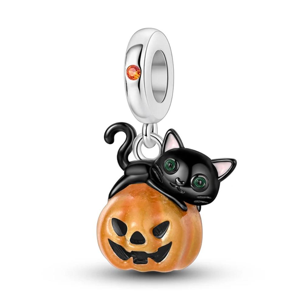 925 Silver Cute Cat Charm Pendant Beads for DIY Jewelry Making Bracelet Necklace Women Fine Gift
