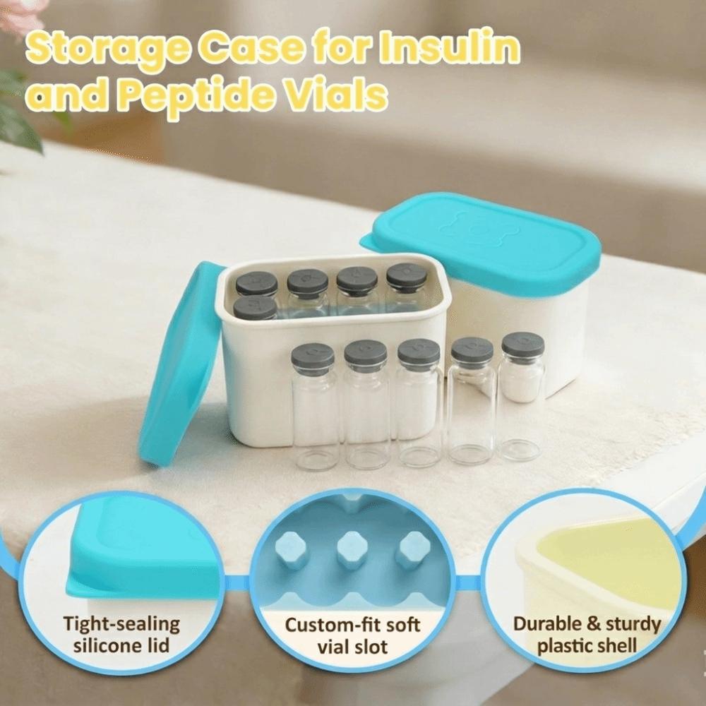 10ml Vial Compatible Peptide Organizer Dishwasher-Safe 5ml Vial Compatible Small Peptide Case Portable Reusable Vial Holder Box
