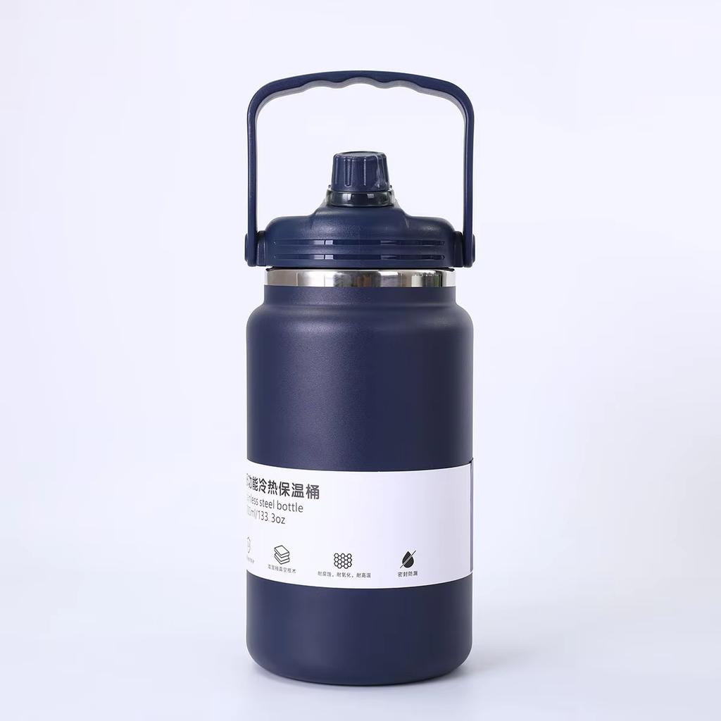 4000ml Tumbler Cup For Coffee Keep Cold Stainless Water Bottle With Straw Space Kettle American-Style Portable Outdoor Sports