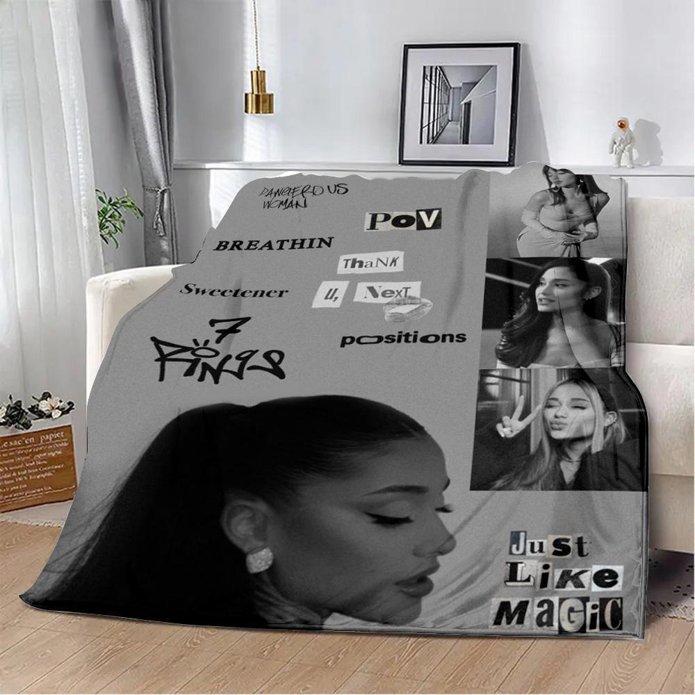 Printed Blanket Picnic Blankets Singer A-Ariana Grande Warm Blanket Soft and Comfortable Blanket Home Travel Birthday Gift