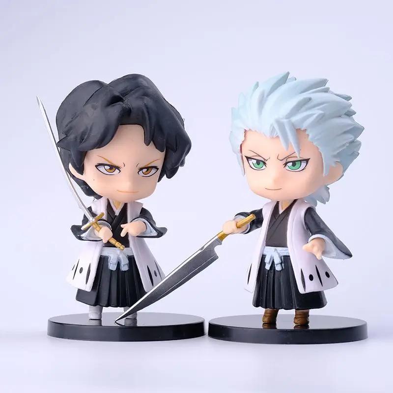 6pcs/set Anime  Figure Toys Q Version Kurosaki Ichigo Hitsugaya Toushirou PVC Model Decoration Children's Birthday Gifts