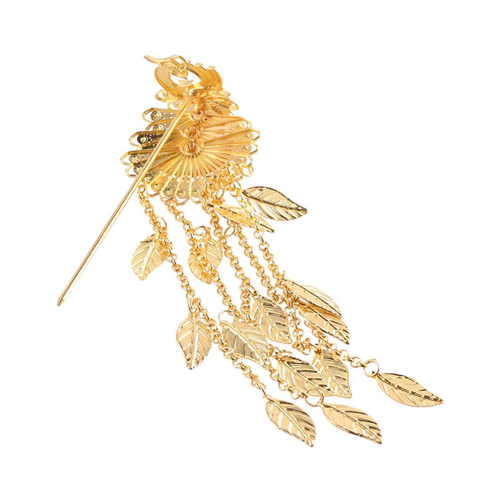 Fashion Headdress Stylish Headwear Chinese Hairpins Women Hair Fork Long Chain Peacock Hair Sticks