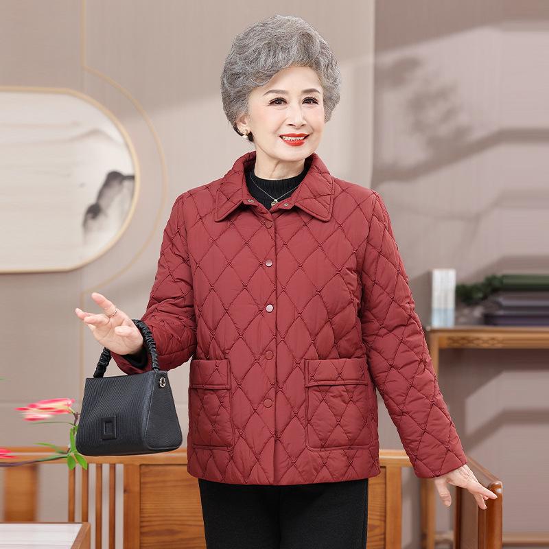 Mom's Winter Wardrobe: Lightweight Cotton-Padded Jacket for Mid-Aged and Elderly Women