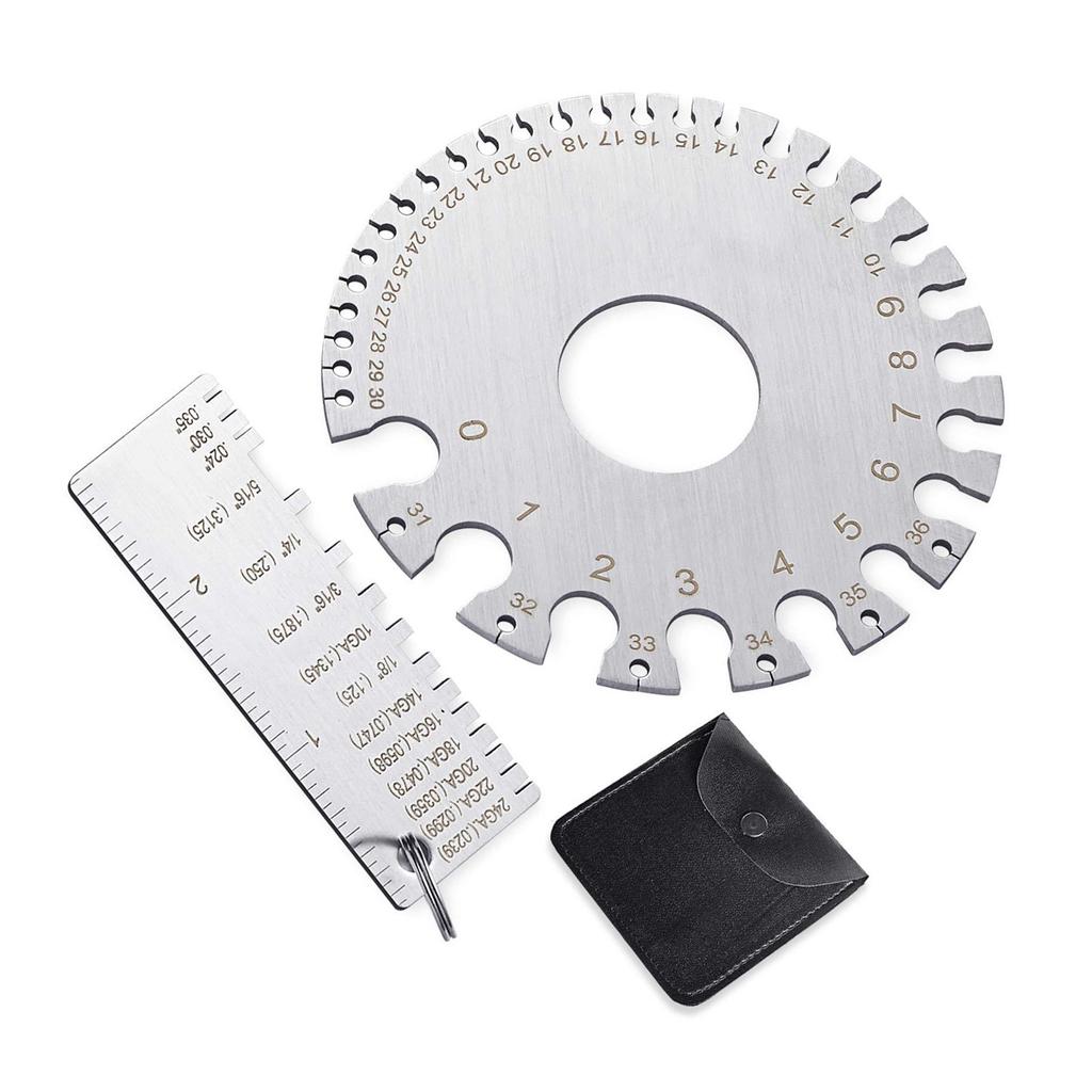 Steel Dual Sided Wire Gauge & Metal Sheet Thickness Measuring Tool Round Dual Sided Wire Gauge for Welding & Machining