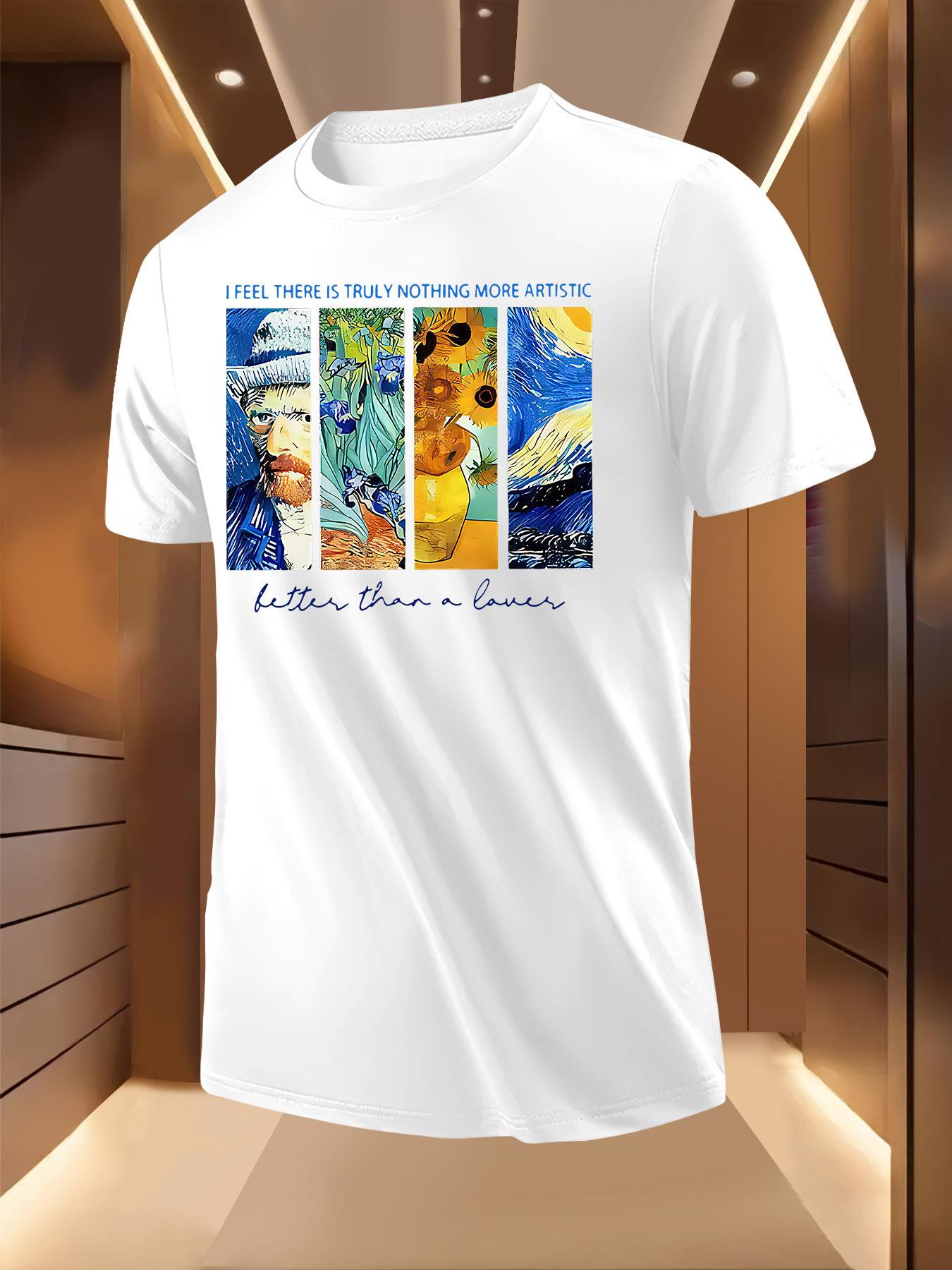 Van Gogh Art Print Tshirt - Lightweight Breathable Polyester XXL