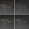 Portable Blue Ray Blocking Anti-Blue Light Glasses Ultralight Metal Square Eyeglasses Eye Protection Frame Eyewear Men Women