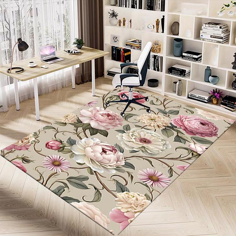 1PC Floral Pattern Extra Large Non Slip Floor carpet, Office, family, Studio   Large Area Rug Indoor Rugs, Bold Statement Piece