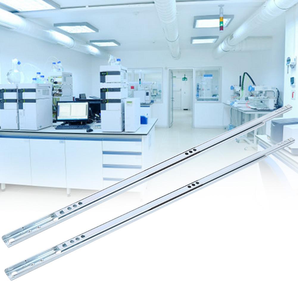 2Pcs Set 450x17mm Drawer Steel Ball Slide Rail Hardware Accessory for Cabinet Closets