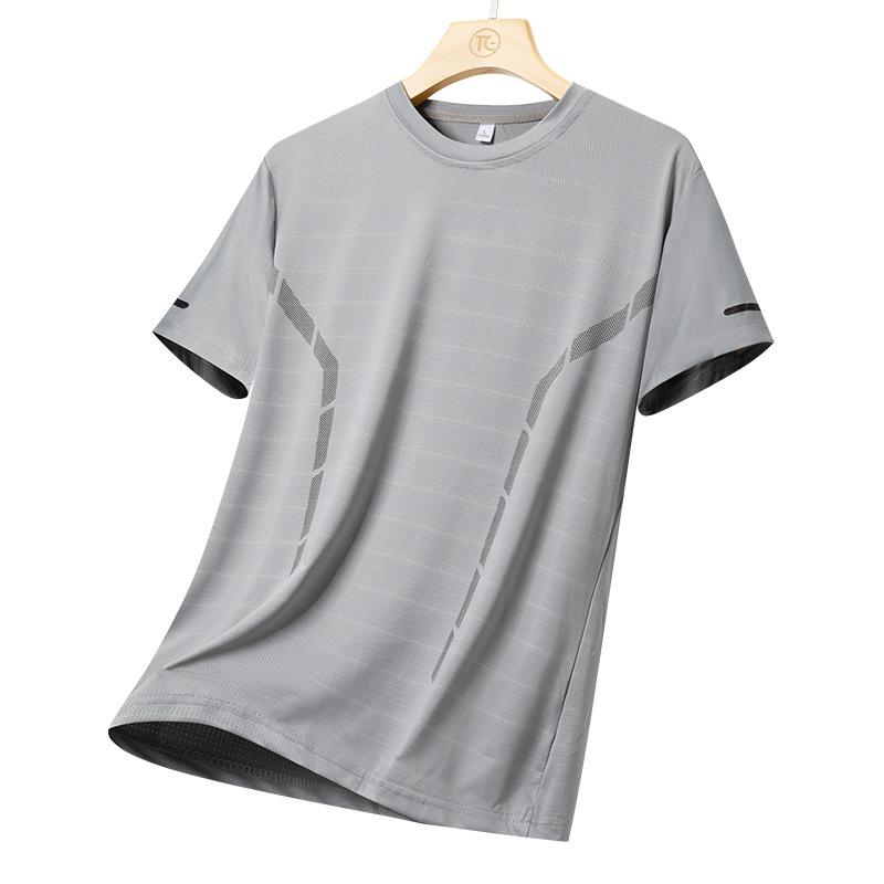 Καλοκαιρινό T-shirt με Κοντό Μανίκι από Παγωμένο Μετάξι για Άνδρες, Καλοκαιρινό T-shirt Διχτυωτό για Αθλητισμό, Ρούχα Ice Silk Γρήγορου Στεγνώματος
