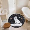Black and White Fox,Round Area Rug,Carpet Rug for Living Room Bedroom Sofa Playroom Decor,Non-slip Floor Mat