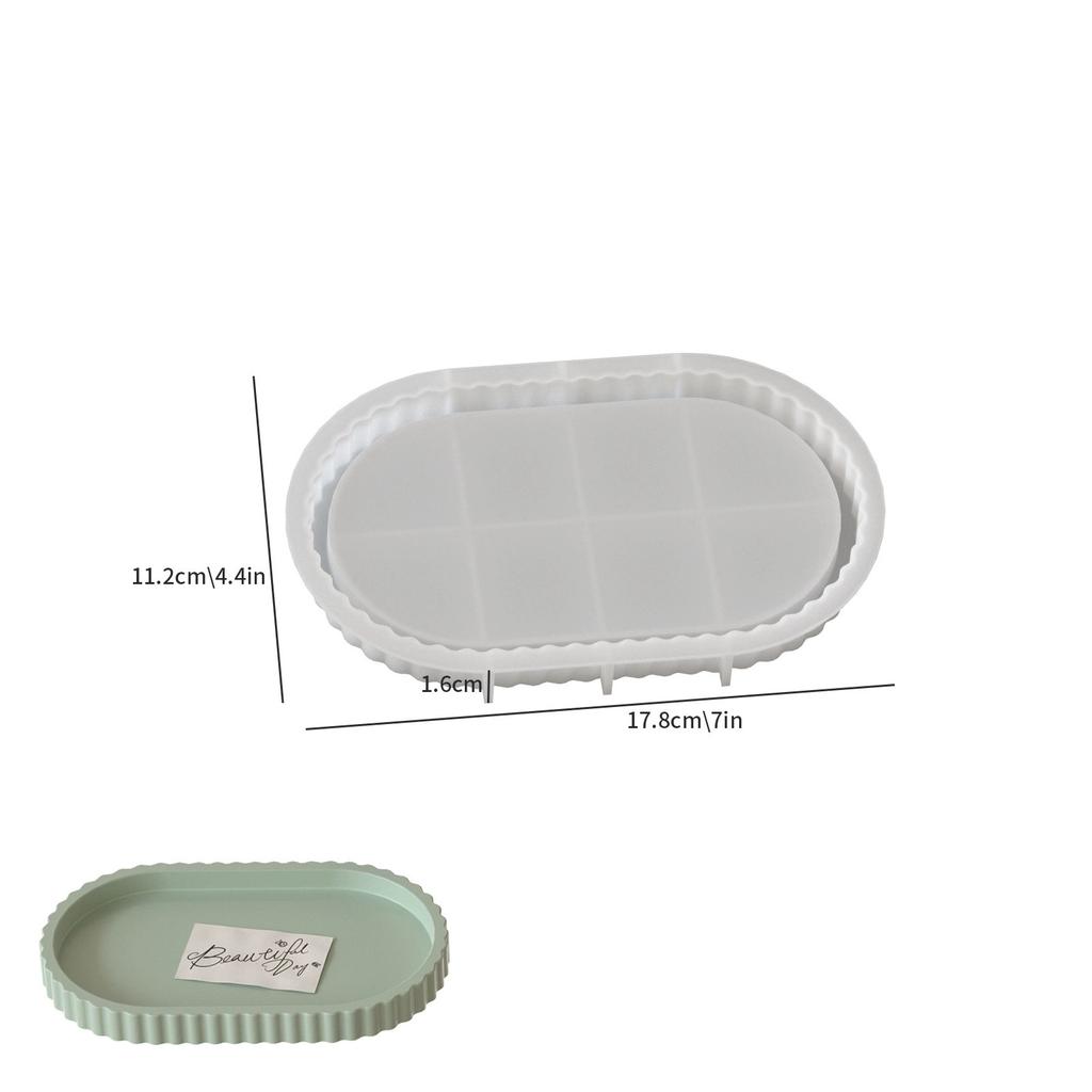 Oval Tray Silicone Molds Epoxy Resin Trinket Container Concrete Jewelry Plate Candle Holder Rolling Tray Molds for Craft
