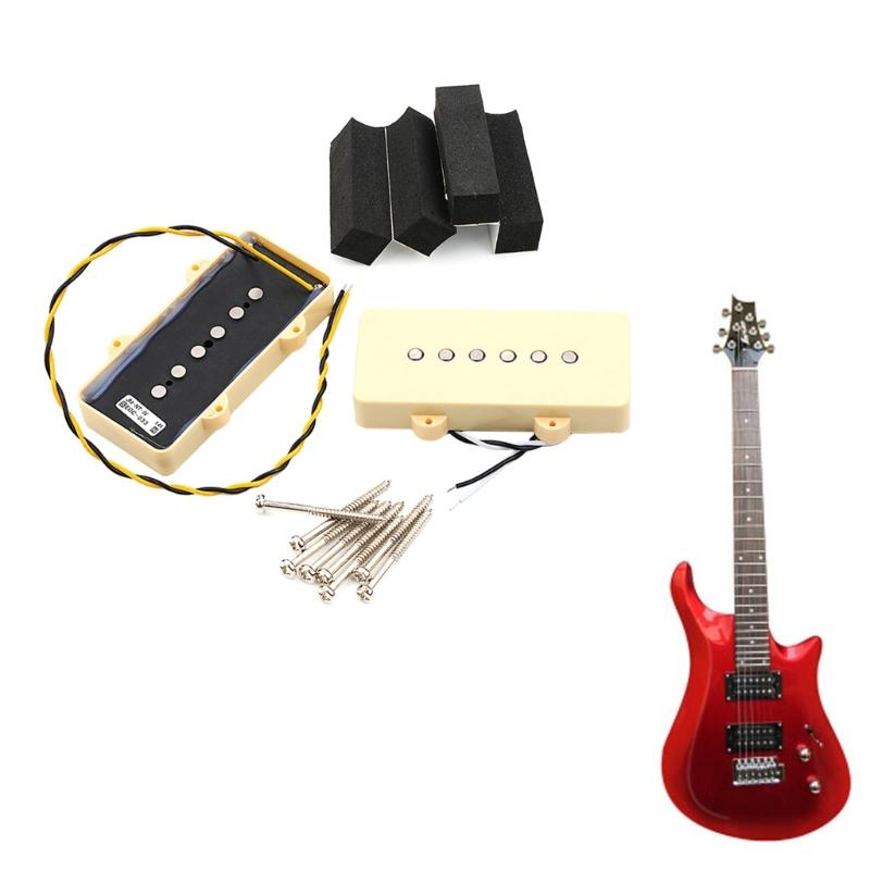 Single Coil Pickups Neck and Bridge Replacement Accessory Set Compatible with LP Style Electric Guitar for Guitar Parts