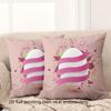 Easter-themed Pink Pillow with 2D Printed Bunny Egg Design Polyester pillowcase, sofa decorative cushion cov Headboard Pillow