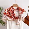 Polka Dot Camellia 90 Imitation Silk Large Square Scarf Shawl Commuting Versatile Printed Herringbone Scarf Headscarf Women
