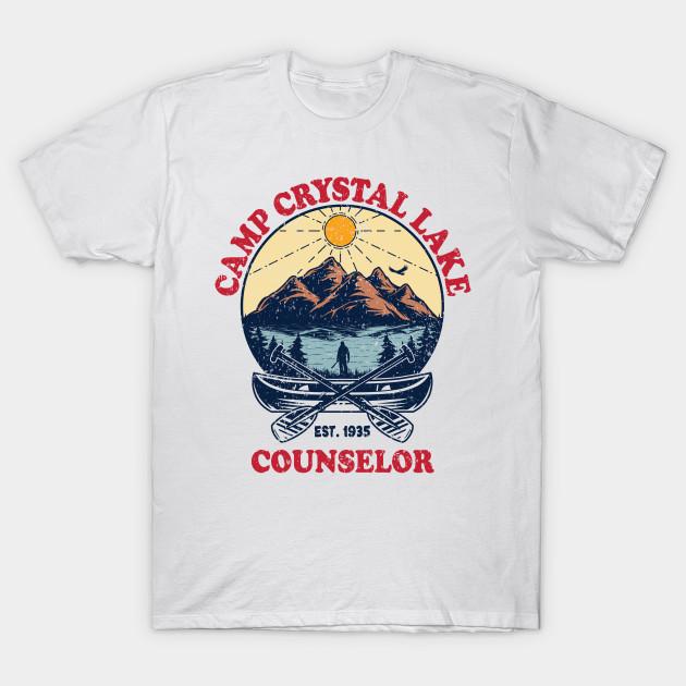 Men Black Print T-shirt Camp Crystal Lake No-Cut Transfer Paper Print Cotton Tshirt M белый