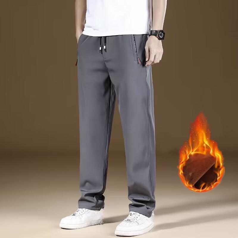 

Мужские зимние теплые хлопковые спортивные штаны для отдыха на открытом воздухе, утолщенные штаны для бега со шнурком, высококачественные брюки для мужчин 35 серый