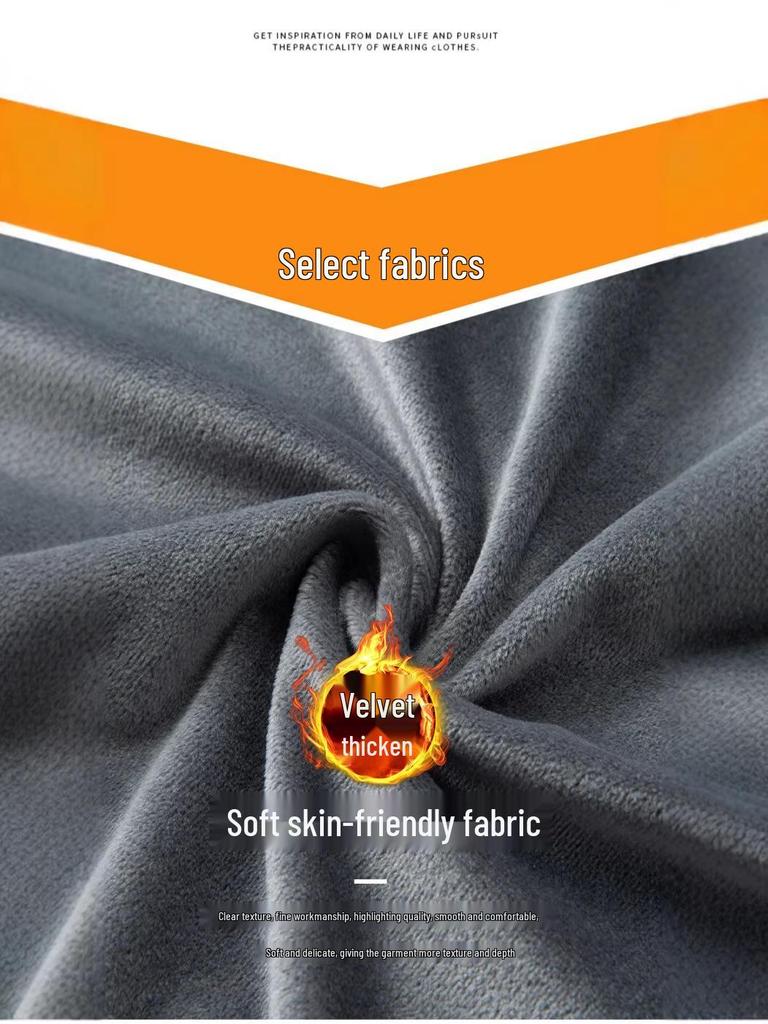 Men’s Winter One-Piece Velvet Sweater: Round-Neck, Thickened Base Layer, Warm Solid Color Knitwear