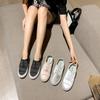 Niche satin little white shoes for women wear one pedal, new flat-bottomed casual and comfortable flat shoes