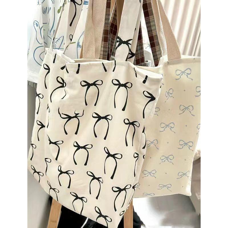 

Новая школьная сумка через плечо, маленькая свежая сумка-тоут с бантом, сумка-тоут большой вместимости