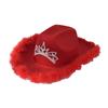 Men's and Women's American Cowboy Top Hats, Heavy Industry Crown Rhinestone Decoration, Fluffy Feather Decoration Wedding Party Hats