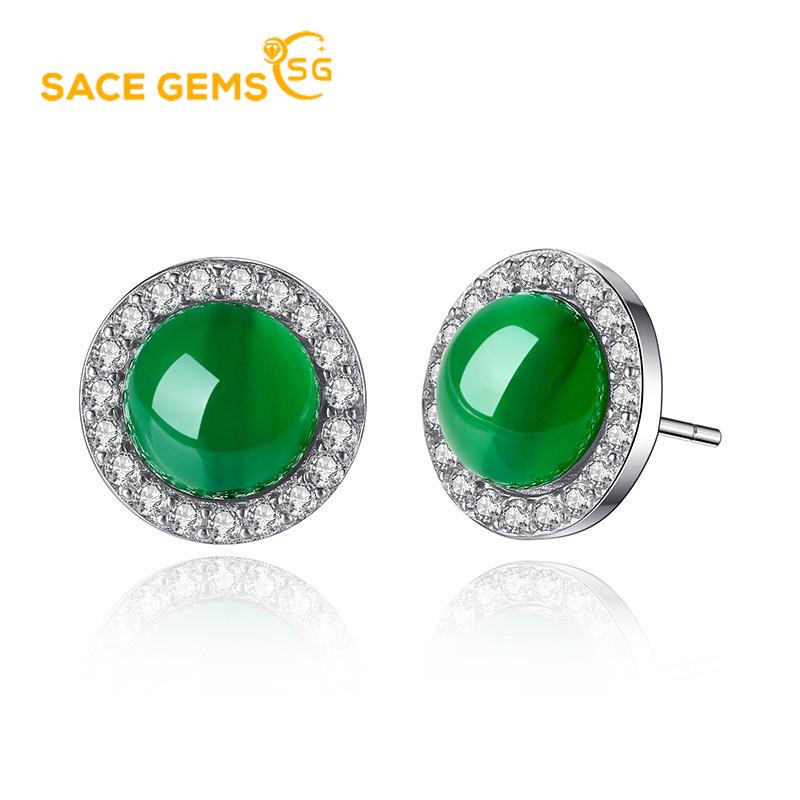 

Серьги SACE GEMS с цирконием для женщин, подарки на свадьбу зелёный
