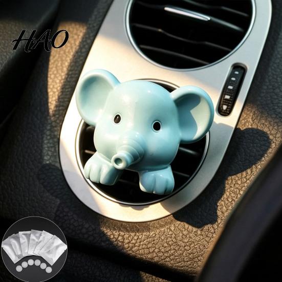 Aromatherapy Diffuser Clip Cute Pet Car Air Vent Clip, Elephant/Dog/Lamb/Hippo/Penguin Dashboard Small Ornaments Trim Resin Freshener for Auto