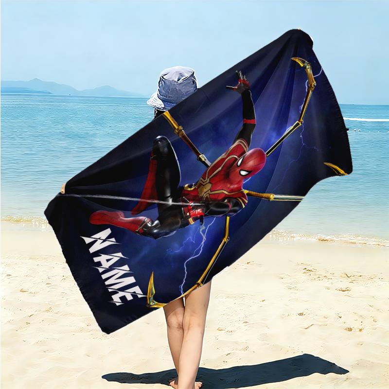 Personalized "Spider-Man: Heroic Journey" Beach Towel Microfiber Beach Towel Thin Absorbent for Beach Swimming Yoga Bath Sports. 0910239