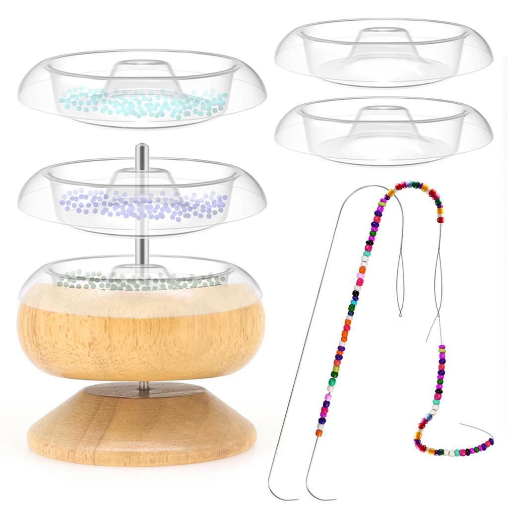 Bead Loader Bead Piercer Wood Manual Rotation Rice Bead Beader Quick Beading Diy Beading Artifact for Beading Crafts